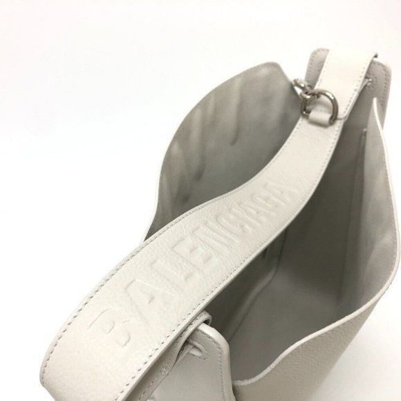 BALENCIAGA North South 2WAY bag Shoulder Bag Leather White/SilverHardware - Picture 6 of 16